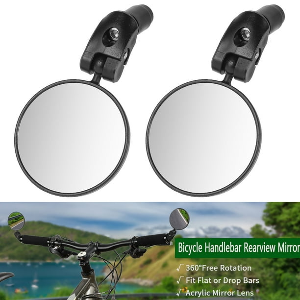 2Pcs Bicycle Mirror Handlebar Rearview Mirror Wide Angle 360 degree Rotat.vi